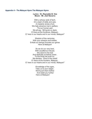 malayan hymn|The Malayan Hymn .